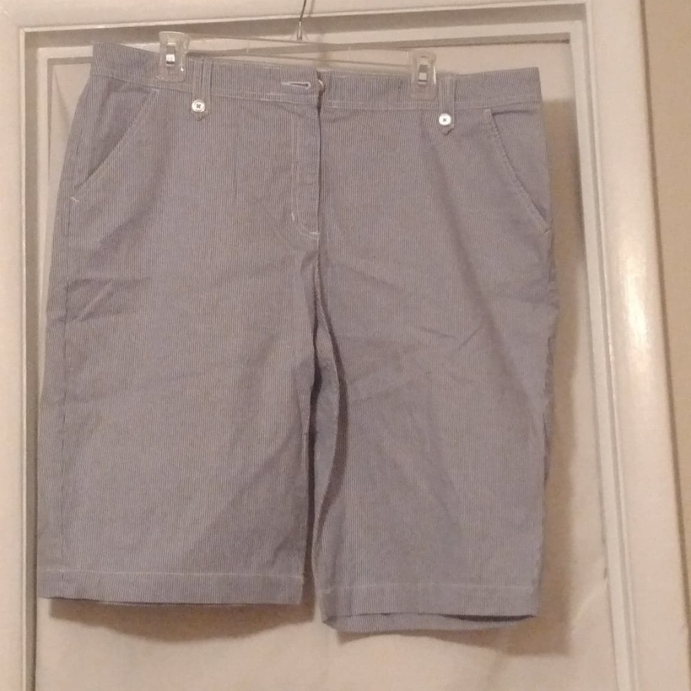 Pin Striped Cotton Walking Shorts - A1215